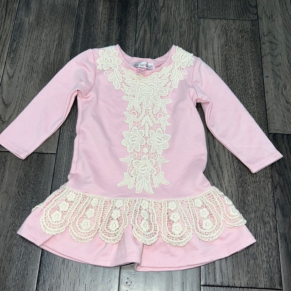 Halabaloo baby longsleeve crochet sweater dress